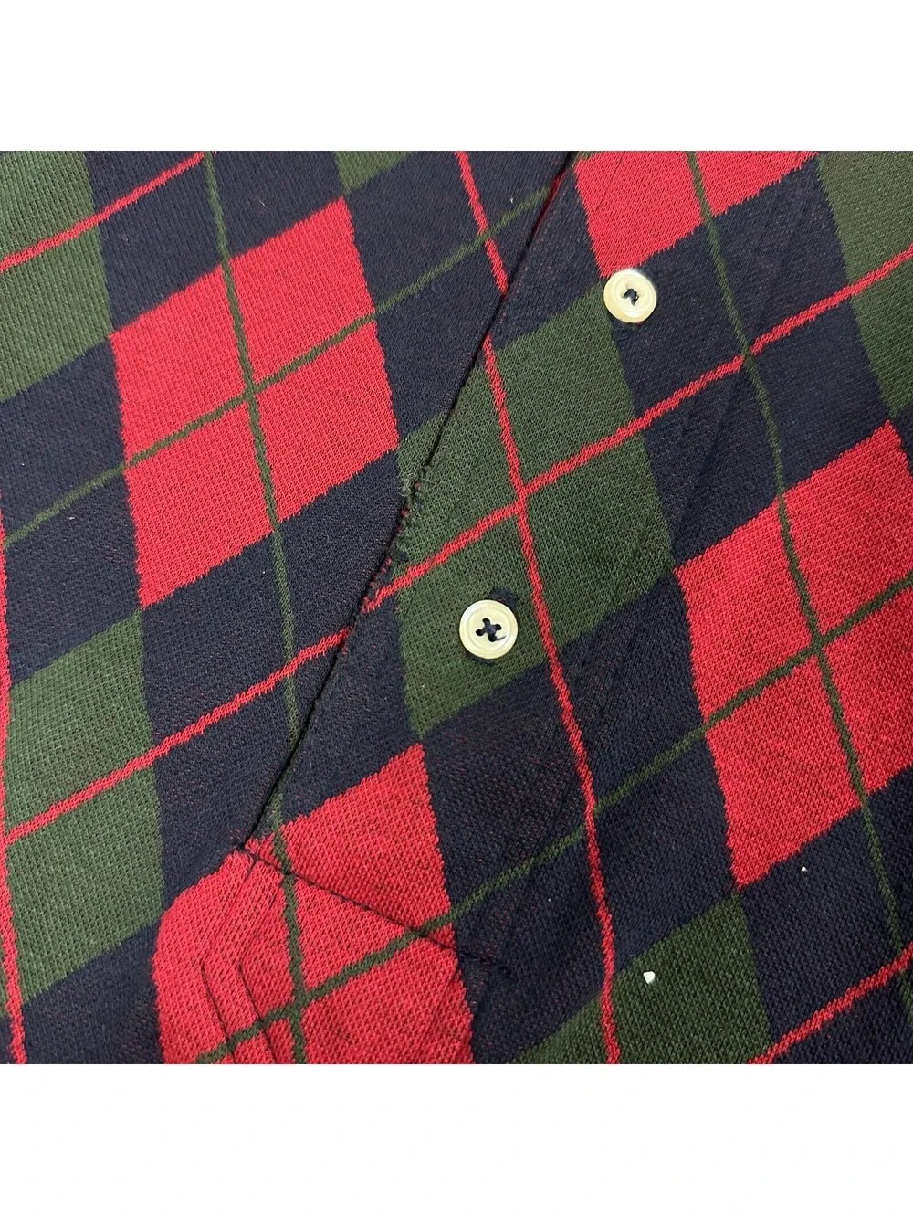 VTG Polo Ralph Lauren Polo Mens XL Red Argyle Long Sleeve Retro 90's USA Rugby
